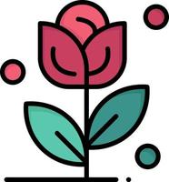 Flower Rose Love  Flat Color Icon Vector icon banner Template