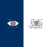 Advanced future gen science technology eye Flat Color Icon Vector