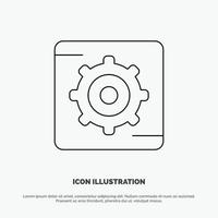 Gear Setting Box Line Icon Vector