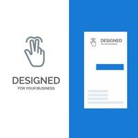 Gestures Hand Mobile Touch Tab Grey Logo Design and Business Card Template vector