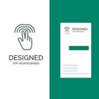 Double Gestures Hand Tab Grey Logo Design and Business Card Template vector