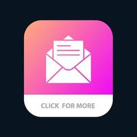 Email Mail Message Text Mobile App Button Android and IOS Glyph Version vector