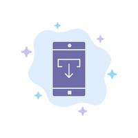 Application Data Download Mobile Mobile Application Blue Icon on Abstract Cloud Background vector