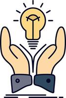 idea ideas creative share hands Flat Color Icon Vector