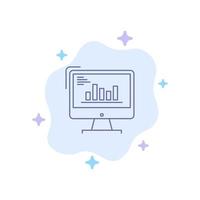 Chart Analytics Business Computer Diagram Marketing Trends Blue Icon on Abstract Cloud Background vector