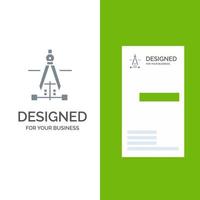 Compass Drawing Education Engineering Grey Logo Design and Business Card Template vector