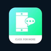 Mobile Chatting Cell Mobile App Button Android and IOS Glyph Version vector