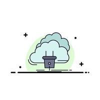 Cloud connection energy network power Flat Color Icon Vector