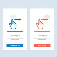 Finger Gestures Right Slide Swipe  Blue and Red Download and Buy Now web Widget Card Template vector