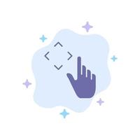 Finger Up Gestures Move Blue Icon on Abstract Cloud Background vector