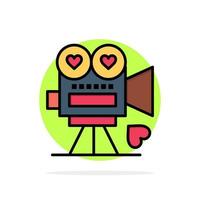 Camera Movie Video Camera Love Valentine Abstract Circle Background Flat color Icon vector