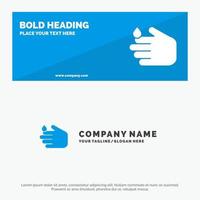 Cleaning Hand Soap Wash SOlid Icon Website Banner and Business Logo Template vector