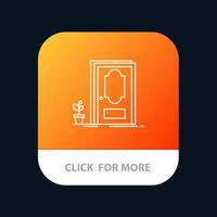 Door Closed Wood Plant Mobile App Button Android and IOS Line Version vector