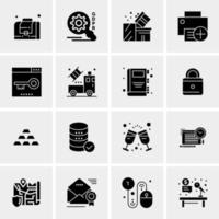 16 iconos de negocios universales vector ilustración de icono creativo para usar en proyectos relacionados con la web y dispositivos móviles