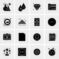 16 iconos de negocios universales vector ilustración de icono creativo para usar en proyectos relacionados con la web y dispositivos móviles