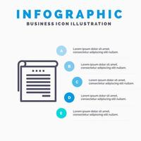 Student Notes Books Student Notes Blue Infographics Template 5 Steps Vector Line Icon template