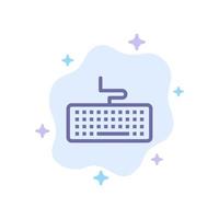 Key Keyboard Hardware Education Blue Icon on Abstract Cloud Background vector