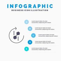 rompecabezas repetir reciclar rompecabezas conjunto sólido icono infografía 5 pasos presentación antecedentes vector