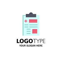 Report Record Health Healthcare Business Logo Template Flat Color vector