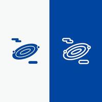 Rotation Science Space Line and Glyph Solid icon Blue banner Line and Glyph Solid icon Blue banner vector