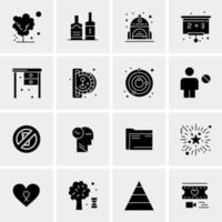 16 iconos de negocios universales vector ilustración de icono creativo para usar en proyectos relacionados con la web y dispositivos móviles