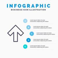 icono de flecha hacia arriba con 5 pasos de fondo de infografía de presentación vector