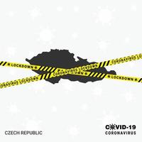 plantilla de bloqueo del mapa del país de la república checa para la pandemia de coronavirus para detener la transmisión del virus plantilla de concientización covid 19 vector