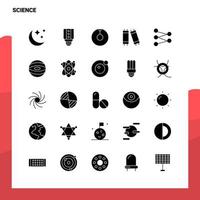 25 conjunto de iconos de ciencia plantilla de ilustración de vector de icono de glifo sólido para ideas web y móviles para empresa comercial