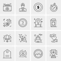 16 iconos de negocios universales vector ilustración de icono creativo para usar en proyectos relacionados con la web y dispositivos móviles