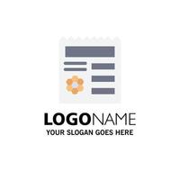 Basic Ui Manu Document Business Logo Template Flat Color vector