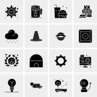 16 iconos de negocios universales vector ilustración de icono creativo para usar en proyectos relacionados con la web y dispositivos móviles