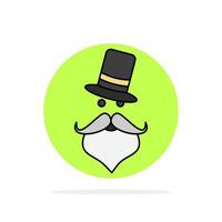 moustache Hipster movember Santa Clause Hat Flat Color Icon Vector