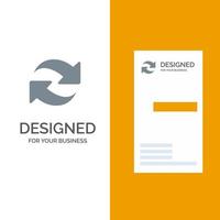 Refresh Reload Rotate Repeat Grey Logo Design and Business Card Template vector