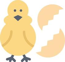 Egg Chicken Easter Baby Happy  Flat Color Icon Vector icon banner Template