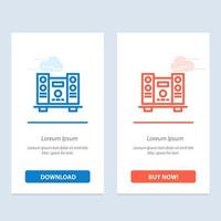 Woofer Loud Speaker Music  Blue and Red Download and Buy Now web Widget Card Template vector