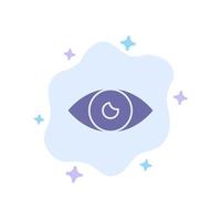 App Basic Icon Design Eye Mobile Blue Icon on Abstract Cloud Background vector