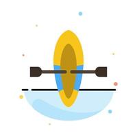 Boat Summer Beach Abstract Flat Color Icon Template vector