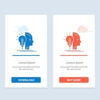 User Mind Making Programming  Blue and Red Download and Buy Now web Widget Card Template vector