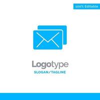 Business Mail Message Blue Solid Logo Template Place for Tagline vector