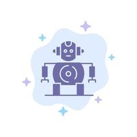 Cnc Robotics Technology Blue Icon on Abstract Cloud Background vector