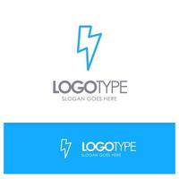 Power Basic Ui Blue outLine Logo with place for tagline vector