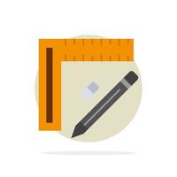 Ruler Construction Pencil Repair Design Abstract Circle Background Flat color Icon vector