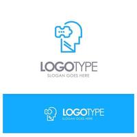 Logic Mind Problem Solving Blue Outline Logo Place for Tagline vector