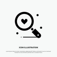 Search Love Heart Wedding solid Glyph Icon vector