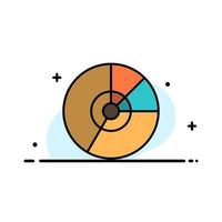 Pie Business Chart Diagram Finance Graph Statistics  Business Flat Line Filled Icon Vector Banner Template