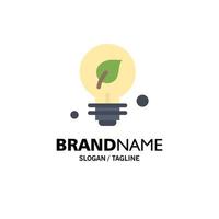 Ecology Environment Green Idea Business Logo Template Flat Color vector