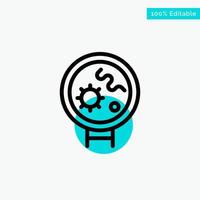 Bacteria Viruses Medical Search turquoise highlight circle point Vector icon