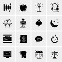 16 iconos de negocios universales vector ilustración de icono creativo para usar en proyectos relacionados con la web y dispositivos móviles