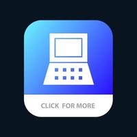 Laptop Computer Hardware Mobile App Button Android and IOS Glyph Version vector