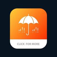 Umbrella Rain Weather Spring Mobile App Button Android and IOS Glyph Version vector